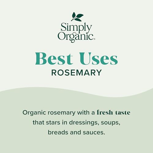 Simply Organic Rosemary Leaf Whole Certified Organic, 1.23-oz Container
