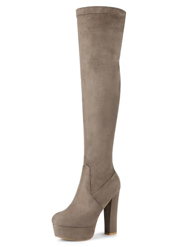 Bottes montantes plateforme et talon bloc stable Allegra K