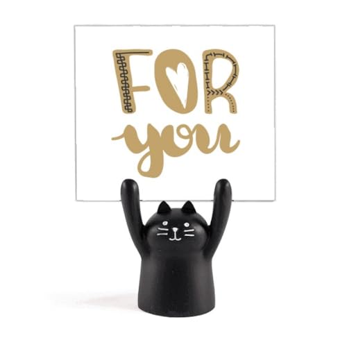 Support pour mémo chat noir For You porte-note avec citation inspirante pour bureau