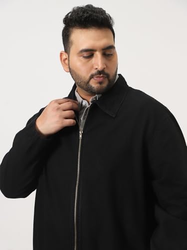 Image of Urbano Plus Men's Relaxed Fit Full Sleeve Harrington Denim Jacket