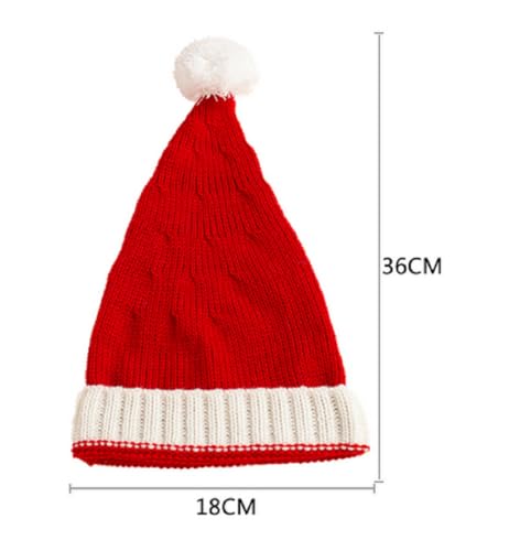 Red Santa Hat, Christmas Knitted Hat for Adults Kid Warm Xmas Holiday Beanie Hats for Christmas4