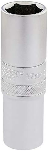 Draper 16649 1/2" Square Drive Hi-Torq 6 Point Deep Socket, 17mm Size , Blue