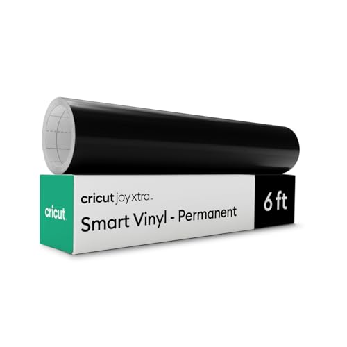 Cricut Joy Xtra Smart Permanent Adhesive Vinyl | 24.1 cm × 1.8 m | Black | Self-Adhesive Vinyl Sheet | Ideal for Customising Mugs, Bottles, Labels, Signs & DIY Crafts