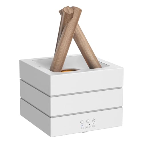 Difusor de aceite esencial de llama simulada con difusor aromático de luz para el hogar, dormitorio, oficina, humidificador de gran capacidad con luz