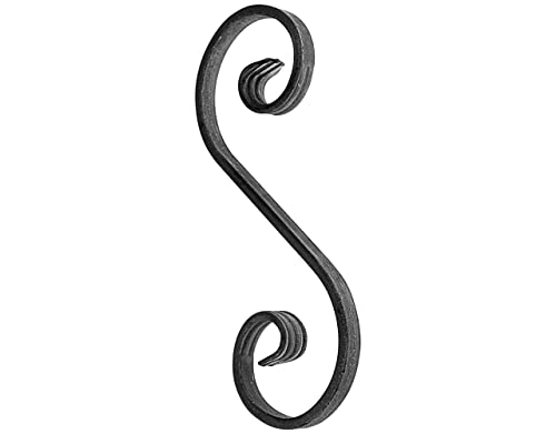 Gal Industrial Caracol S 230 x 80 mm Ismaros | Florituras de hierro plano 12 x 6 mm | Elemento decorativo para barandilla de vallas