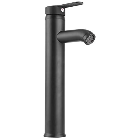 Grifo de baño negro mate con una manija Cover