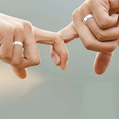 Boston Bay Diamonds Silver Cobalt Chrome Unisex Comfort Fit Mens Wedding Band or Fashion Ring - 6mm & 7mm - Choice of Style4