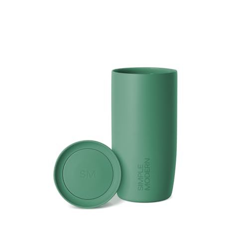 Image of Simple Modern Travel Coffee Mug Tumbler with 360 Lid | Ceramic-Lined Insulated Stainless Steel Cold Brew Iced Coffee Cup Thermos | Gifts for Women Men Her Him | Voyager Signature | 16oz | Basil