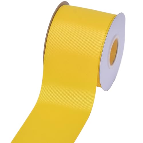 Ribest Yellow Grosgrain Ribbon, 3 Inch Continuous 25 Yards