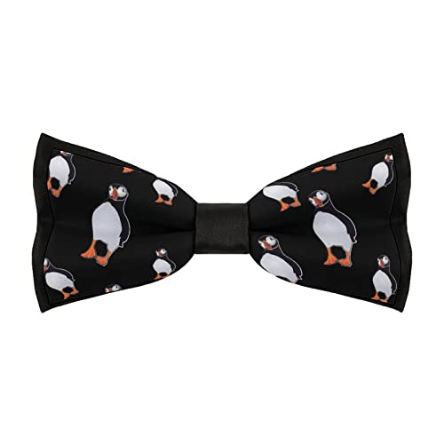 Atlantic Puffin Men's Bow Tie Pre-Tied Adjustable Bowtie Necktie Design for Gift
