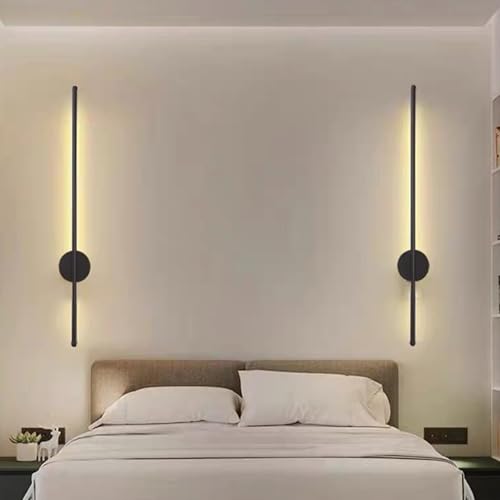LED interior apliques de pared con mando a distancia regulable larga lampara dorada de 80cm 6