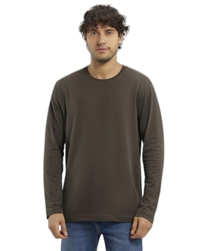 Image of Jockey AM95 Men's Super Combed Cotton Rich Solid Round Neck Full Sleeve T-Shirt