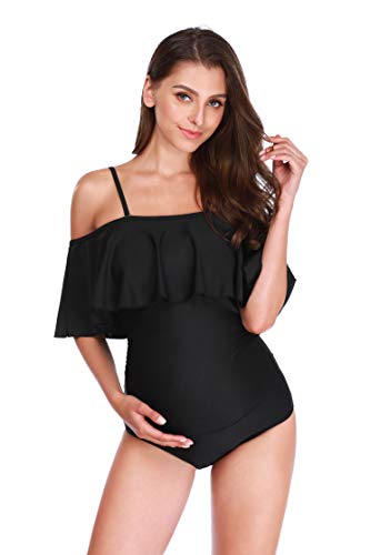 Ginkana Maternity Swimsuits Maternity Swimwear Womens Summer Bikinis Tankini Pregnancy Beachwear Black thumb #4
