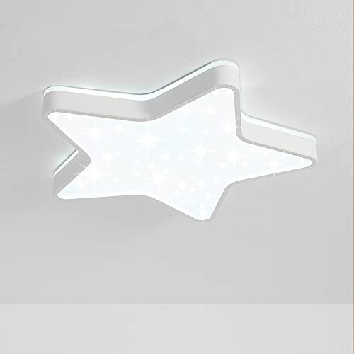 Preisvergleich Produktbild LED Deckenleuchte, funkelnder Glitzer-Stern-Lichteffekt, Ø45cm fünfzackige Stern Deckenlampe, Eingebaute 36W LED, 3600Lm, Kaltweiß 6000K, Top 360° Glühen Lampe für Kinderzimmer und Schlafzimmer