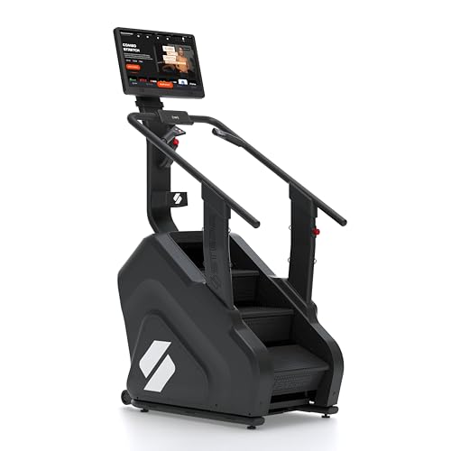 Image of STEPR XL+ Stair Master with 27 inch Touchscreen with Streaming Platforms | Commercial Use, 190 SPM, 9 inch Step Height, 450 lb Capacity Stair Stepper Machine