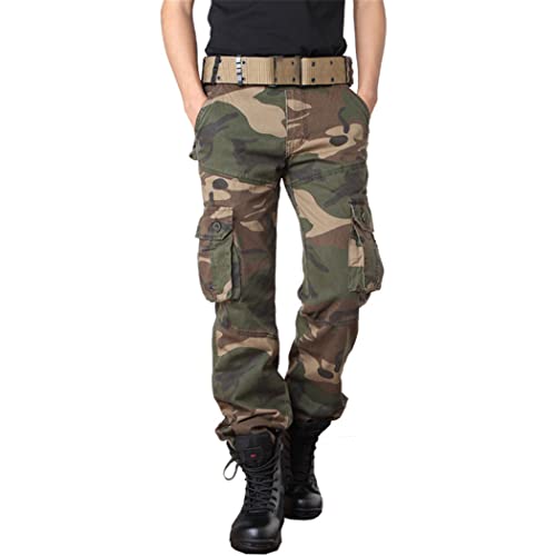 Pantalon de camouflage multi-poches homme en coton pour entraînement militaire