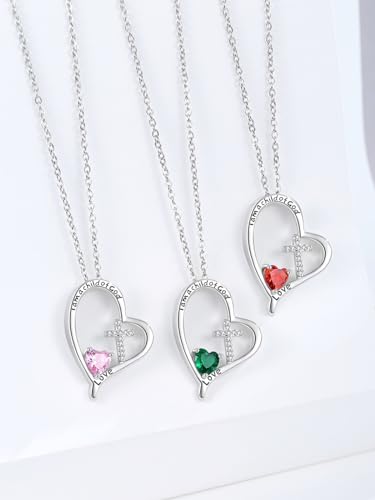 I Am a Child of God Necklace Baptism First Communion Gifts for Girls initial heart necklace 4-6 girls' birthstone jewelry for girls 6-8 Heart Cross Gifts 18K White Gold Plated Necklace for Teen Girls Goddaughter Daughter3