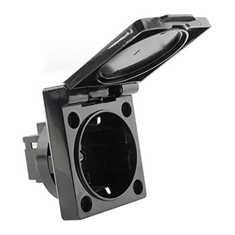 BeMatik Flush-Mounted IP44 Schuko Socket with Cap Cover