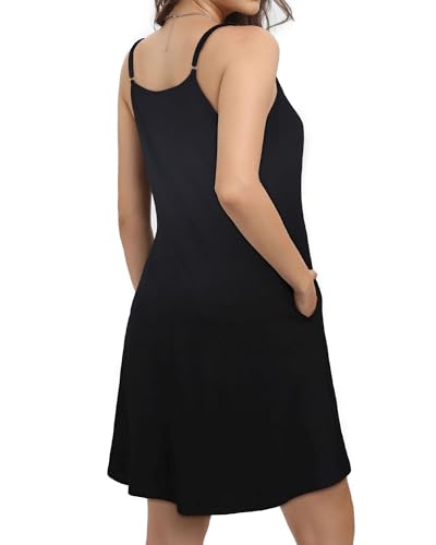 Image of JOELLYUS Womens Spaghetti Strap Dress Summer Dresses Beach Cover Ups Casual Sundresses with Pockets 2026