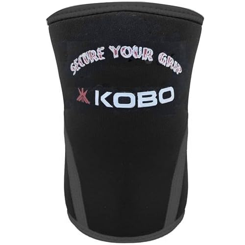 Image of Kobo 7 mm Knee Cap Compression Support Knee Sleeves for Powerlifting Gym Squats Running Cycling Sports Jogging Workout Pain Relief (Material: Neoprene & Spandex) (1 Piece) (S)