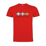 Amazon Generic Grand Tours Cycling T-Shirt, Blue Cotton, Giro d'Italia Tour de France Vuelta España Design, Sports Casual Wear (UK, Alpha, M, Regular, Regular, Red) #ad