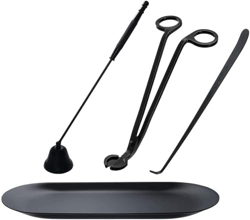 Miniatura 5 de Hsthe Sea Juego De 4 Piezas De Accesorios Para Herramientas De Velas, Cortadores De Mecha Y Cucharón Para Mecha De Vela Y Bandeja De Almacenamiento Para Mecha Negro