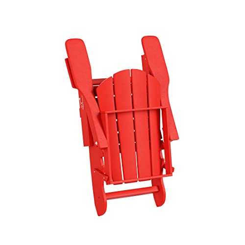 Wo Home Furniture Adirondack Chair Outdoor Patio All Weather Folding Chair For Fire Pit Garden Lawn Backyard (Red) #TOP3
