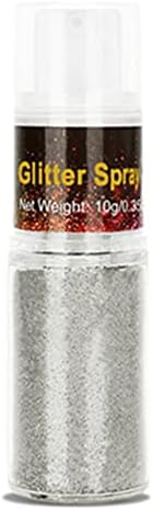 Go Ho Hair and Body Glitter Spray,Festival Glitter Powder Makeup for Hair/Body/Clothes,Silver Glitter Spray Loose Sparkle Powder Makeup for Body Highlighter,Festival Rave Accessories,10g