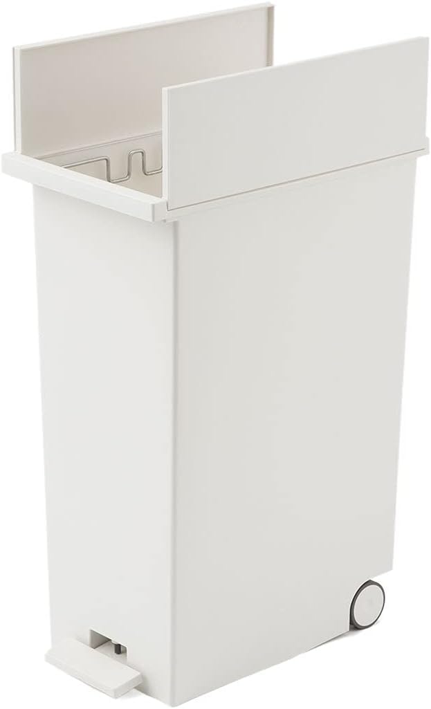 Amazon｜両開きダストボックス LL（45L）ホワイト ゴミ箱 後輪