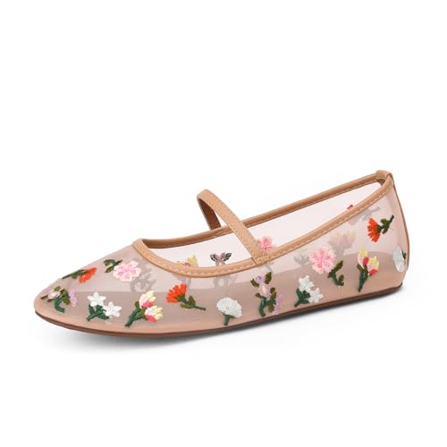 Adolilove Mesh Flats for Women Mesh Ballet Flat Shoes for