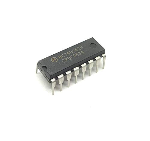 Image of INVENTO 2Pcs 74HC42N 7442 IC, BCD to Decimal Decoder, HC Family, 10 Output, 5.2 mA, 2 V to 6 V, DIP-16