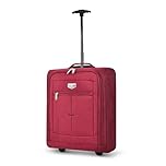 KEPLIN Cabin Approved Lightweight Travel Bag with Wheels, Hand Luggage Suitcase Trolley, Carry on Case, Flight Bag (Red/Black)