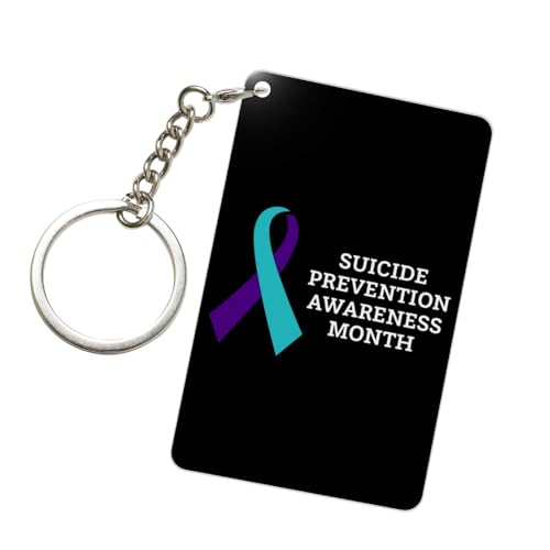NFDWL Suicide Prevention Awareness Glossy Rectangular Acrylic Keychain Sleek Modern