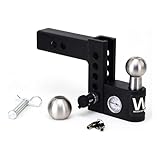 Weigh Safe Aero Hitch - Adjustable Trailer Hitch Ball Mount - 4' Drop Hitch for 2' Receiver - Premium Heavy Duty Steel Trailer Tow Hitch w/Built in Weight Scale for Anti Sway, 12,500 lbs GTW
