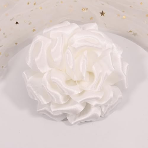 Image of 4.3 inch Red Rose Hair Clip Large Flower Brooches for Women | Charming Flowers Pins for Clothes | Turn Heads with Stylish Rose Hair Clip Flower Brooch Pin for Clothes & Clips for Woman