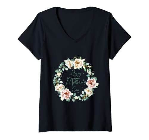 Femme Joyeuse fête des mères 2022 T-Shirt avec Col en V Cover