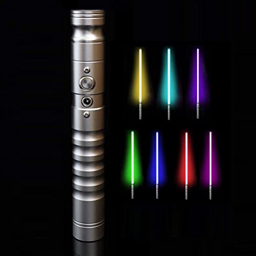 MasYosh Sabre Laser, Sabre Laser 7 Couleurs RVB, Jouet d'épée avec éclairage et Effets sonores, épée d'accessoires de Cosplay Rechargeable par USB, Cadeau pour Enfants et Adultes Cover