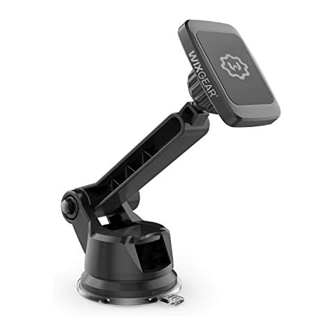 WixGear Dashboard Mount, Universal Magnetic Phone Holder for Car, Windshield Mount and Dashboard Mount Holder for Cell Phones and Tablets with Long Adjustable Arm - (New Rectangle Head) Cover