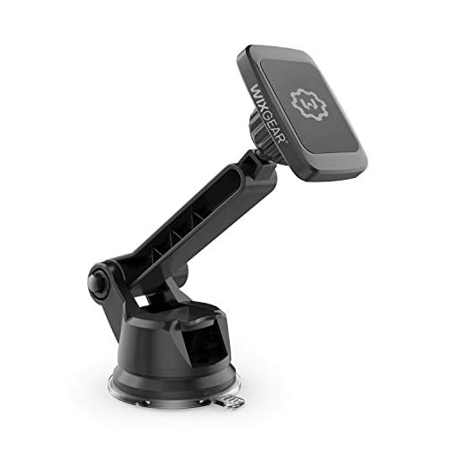Dashboard Mount, WixGear Universal Magnetic Phone Holder for Car, Windshield Mount and Dashboard Mount Holder for Cell Phones and Tablets with Long Adjustable Arm – (New Rectangle Head)