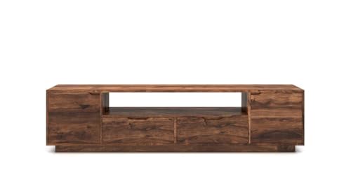Image of THE WOODEN CITY Solid Sheesham Wood TV & Entertainment Unit for Living Room & Hotel Room and Office Furniture (Wood Finish 4)