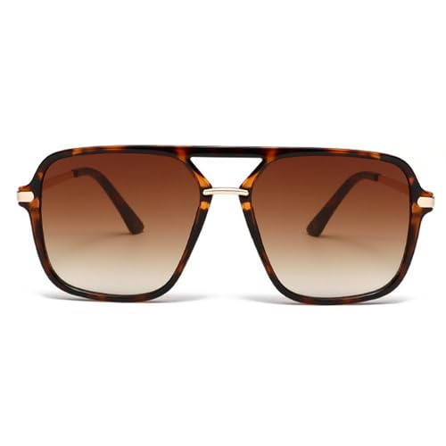 Retro Trendy Pilot Sunglasses for Women Men Gradient Sun Glasses Female Large Square Pilot Shades UV400 Protection2