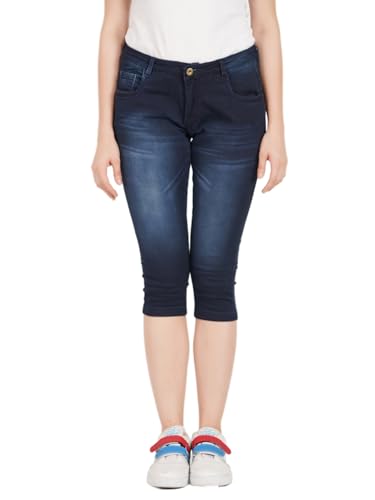 Image of Skinny Fit Women Denim Capri
