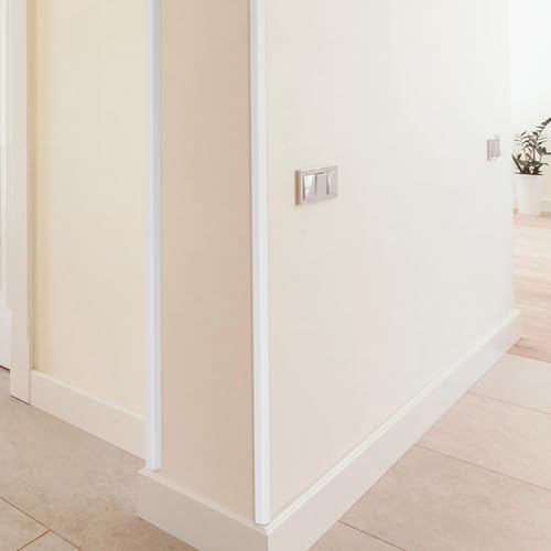 MAXECHO 1.6\" W x 22\" L Flexible Peel and Stick Trim Molding for Edges Ceiling Tiles Doors Wall Borders Flooring, Inside and Outside Crown Wall Corner Protector Corner Guard, Self Adhesive Caulk Strip - Thumbnail 6