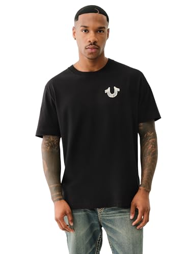 True Religion Men's Short Sleeve Graffiti Puff Tee - Casual Graphic Crew Neck T-Shirt2