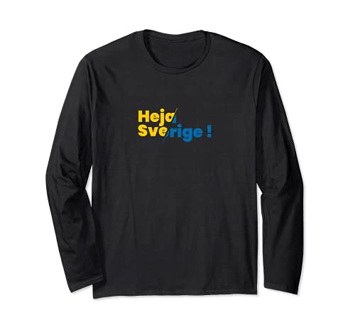 Flag Sweden Long Sleeve T-Shirt, Black