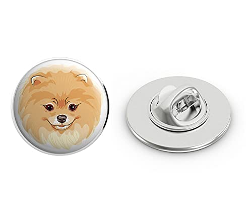 Pretty Sweet Pomeranian Puppy Dog Face Cartoon Art Round Metal 0.75