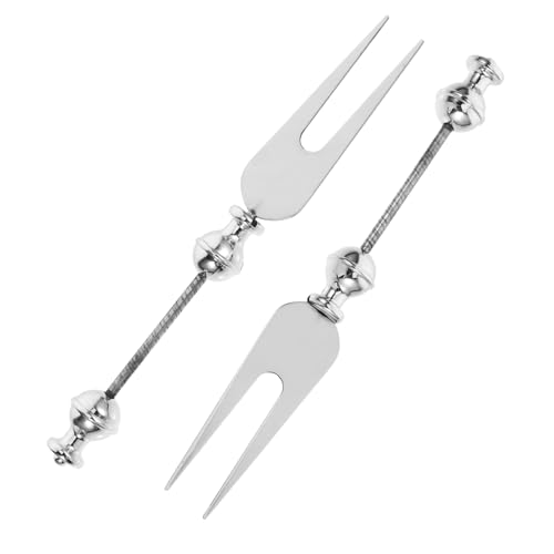 Hohopeti Stainless Steel Fruit Forks Diy Beading Cutlery for Home Party and Restaurant Use