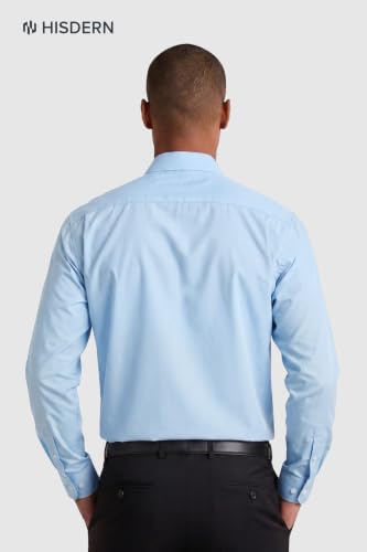 Image of HISDERN Mens Dress Shirts Long Sleeve Button Down Casual Shirts for Men Inner Contrast Formal Business Tuxedo Wedding Shirt