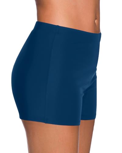 Image of Yonique Womens Swim Shorts Solid Tankini Bottoms Swimsuit Bottoms(Available in Plus)