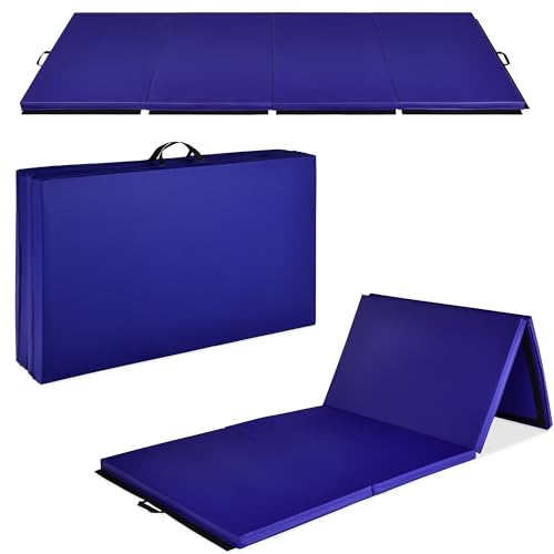 Image of Best Choice Products 10ftx4ftx2in Folding Gym Mat 4-Panel Exercise Gymnastics Aerobics Workout Fitness Floor Mats w /Carrying Handles